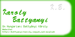 karoly battyanyi business card
